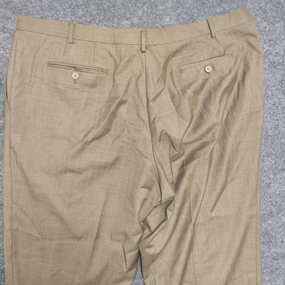Bresciani Dress Pants Mens 42x29 Beige Wool Super 150's Lined Italy Classic Fit